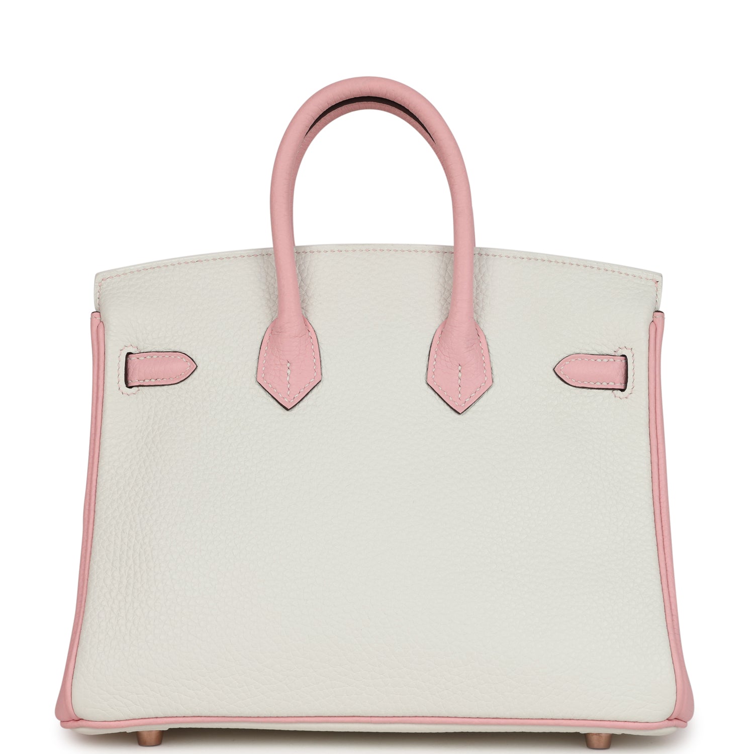 Hermes Special Order (HSS) Birkin 25 White and Rose Sakura Clemence Rose Gold Hardware