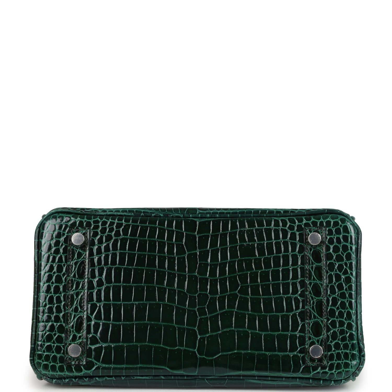 Hermes Birkin 25 Vert Fonce Shiny Porous Crocodile Palladium Hardware