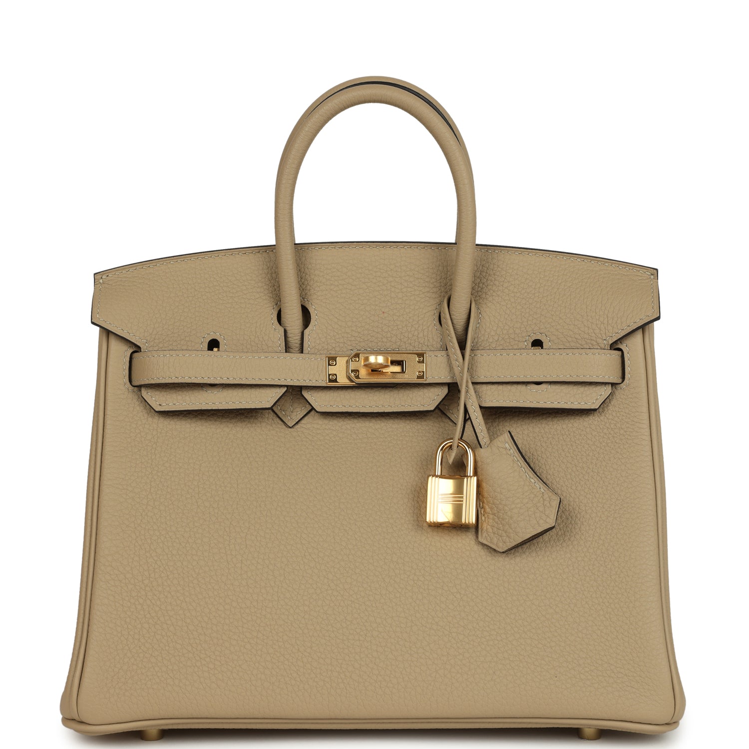 Pre-owned Hermes Birkin 25 Trench Togo Gold Hardware