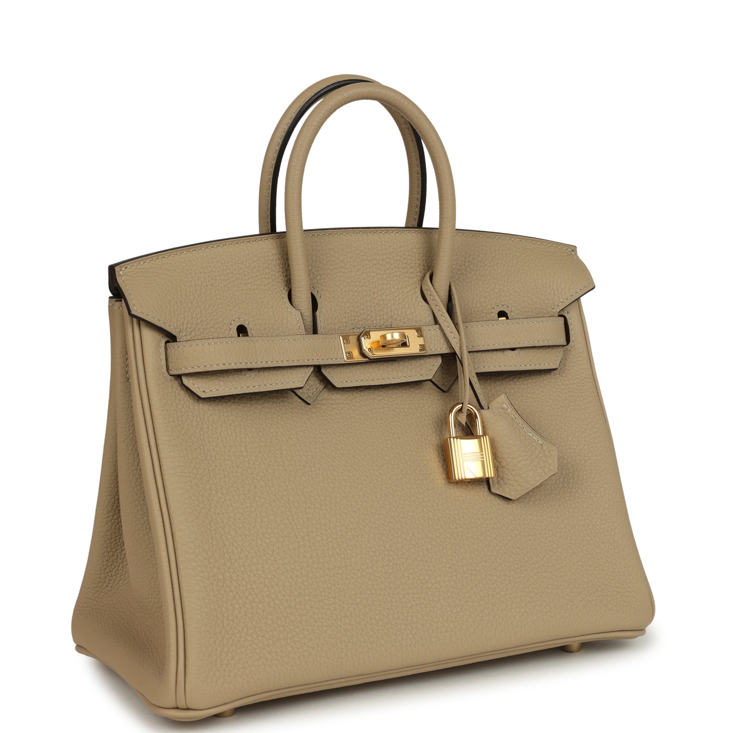 Pre-owned Hermes Birkin 25 Trench Togo Gold Hardware