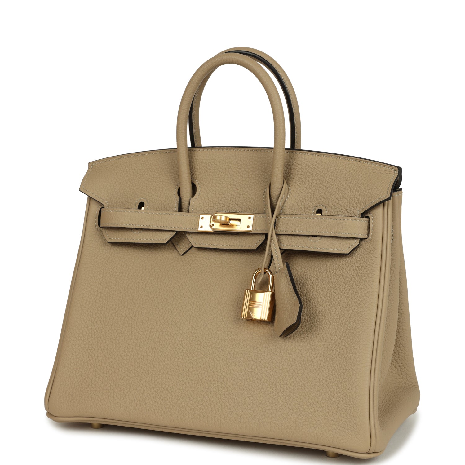 Pre-owned Hermes Birkin 25 Trench Togo Gold Hardware