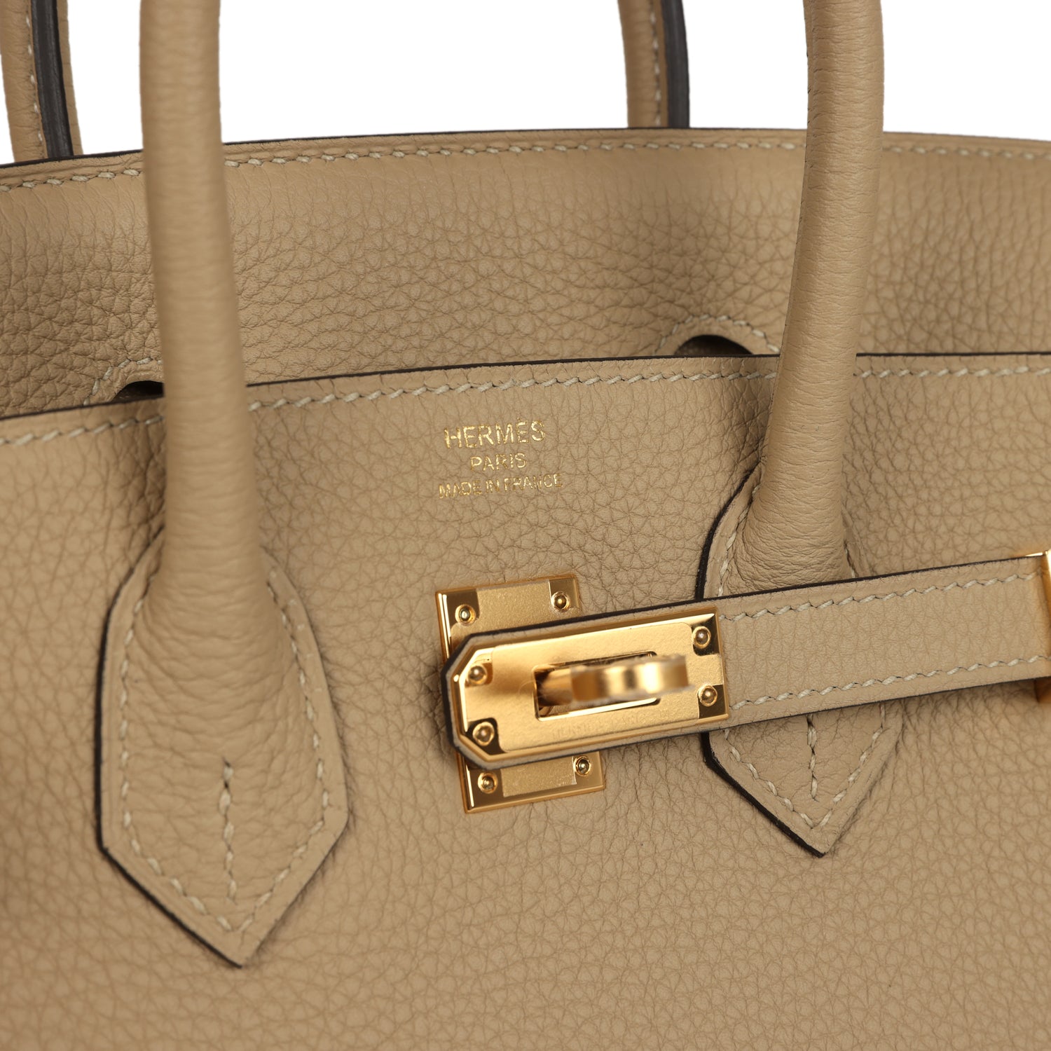 Pre-owned Hermes Birkin 25 Trench Togo Gold Hardware