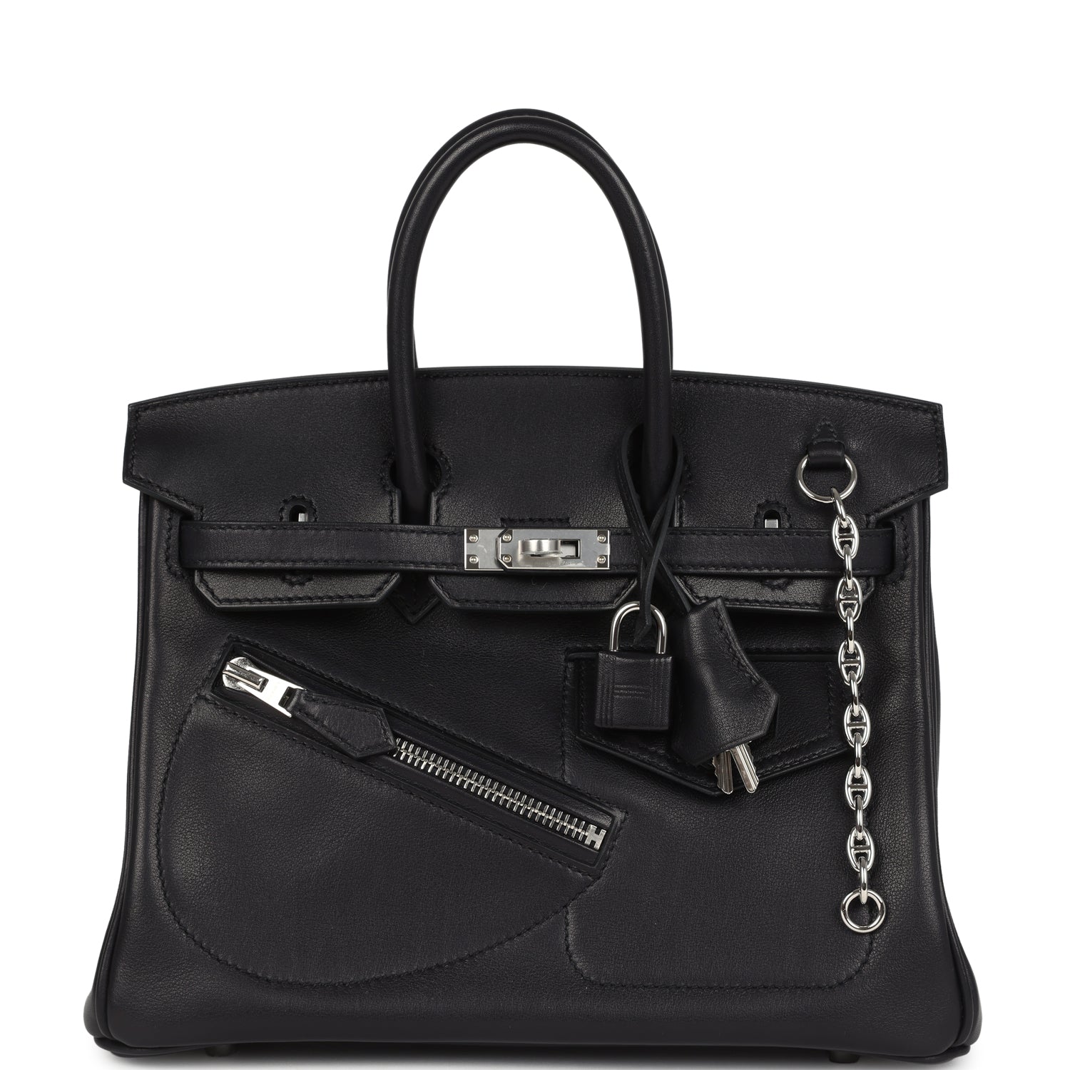Hermes Limited Edition Birkin Rock 25 Black Volupto Palladium Hardware