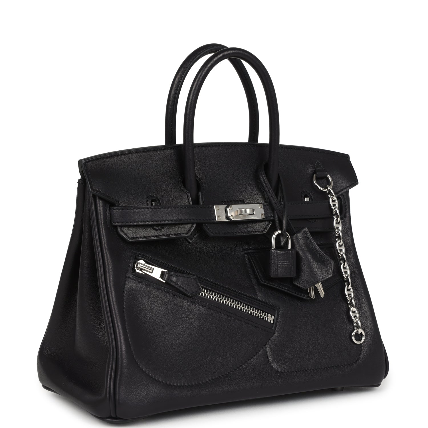 Hermes Limited Edition Birkin Rock 25 Black Volupto Palladium Hardware