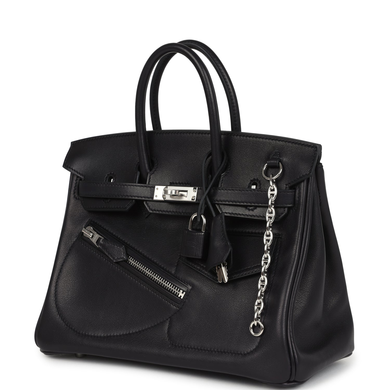 Hermes Limited Edition Birkin Rock 25 Black Volupto Palladium Hardware