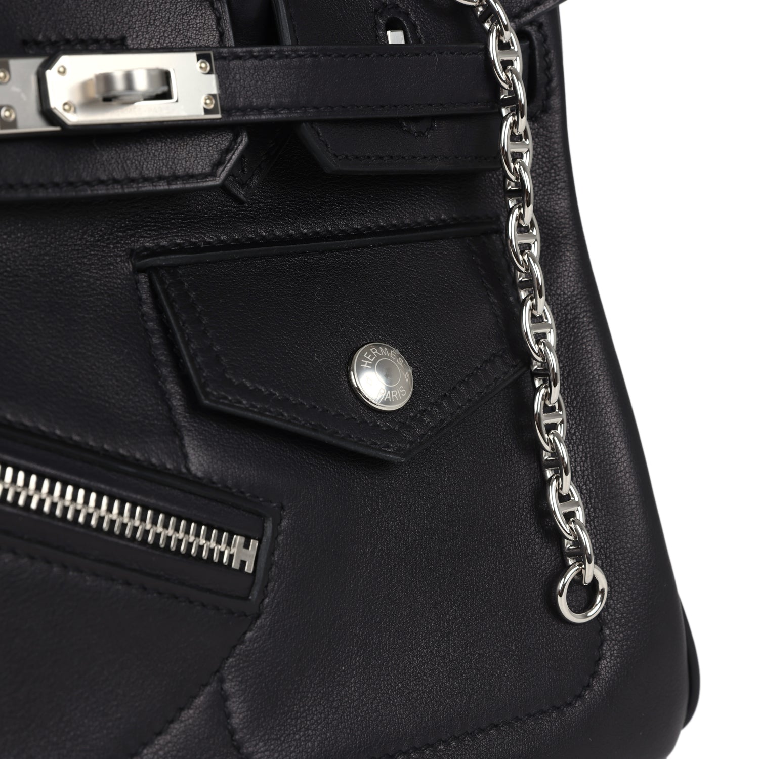 Hermes Limited Edition Birkin Rock 25 Black Volupto Palladium Hardware