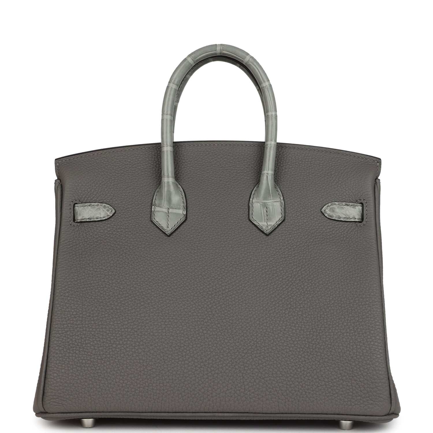 Hermes Birkin 25 Gris Meyer Togo and Gris Ciment Matte Alligator Touch Palladium Hardware