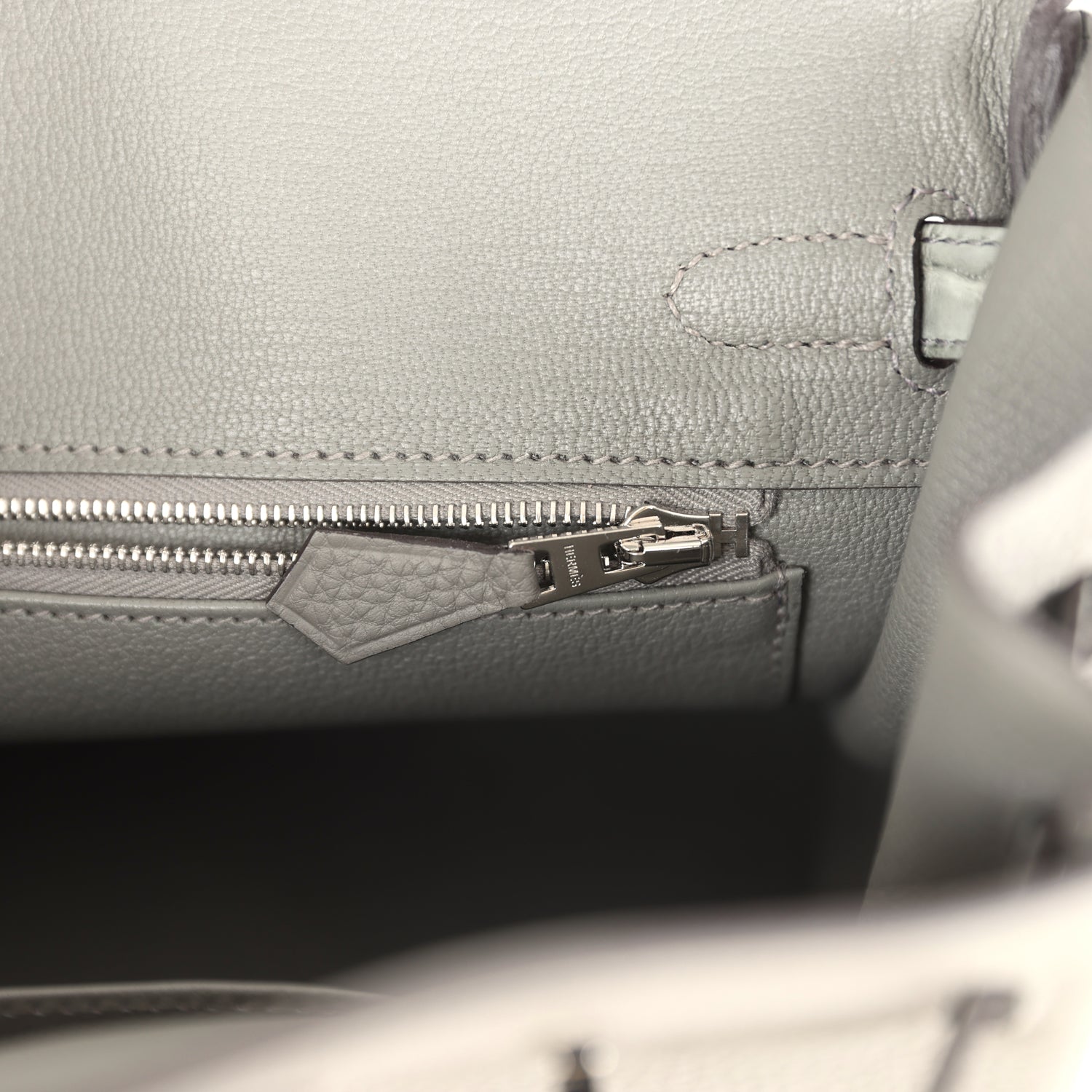 Hermes Birkin 25 Gris Meyer Togo and Gris Ciment Matte Alligator Touch Palladium Hardware