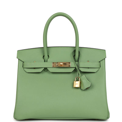 Hermes Birkin 30 Vert Criquet Epsom Gold Hardware