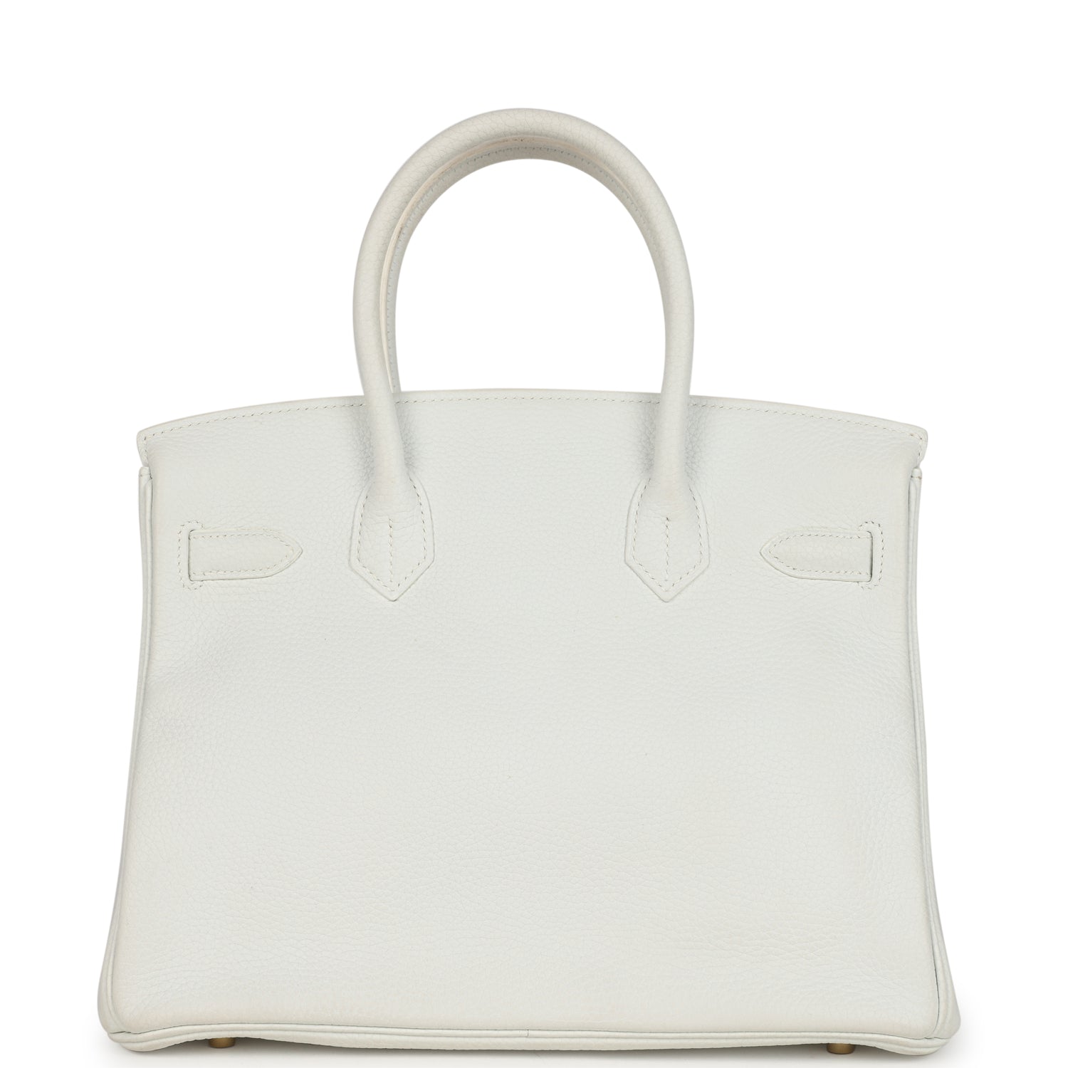 Pre-owned Hermes Birkin 30 White Clemence Gold Hardware