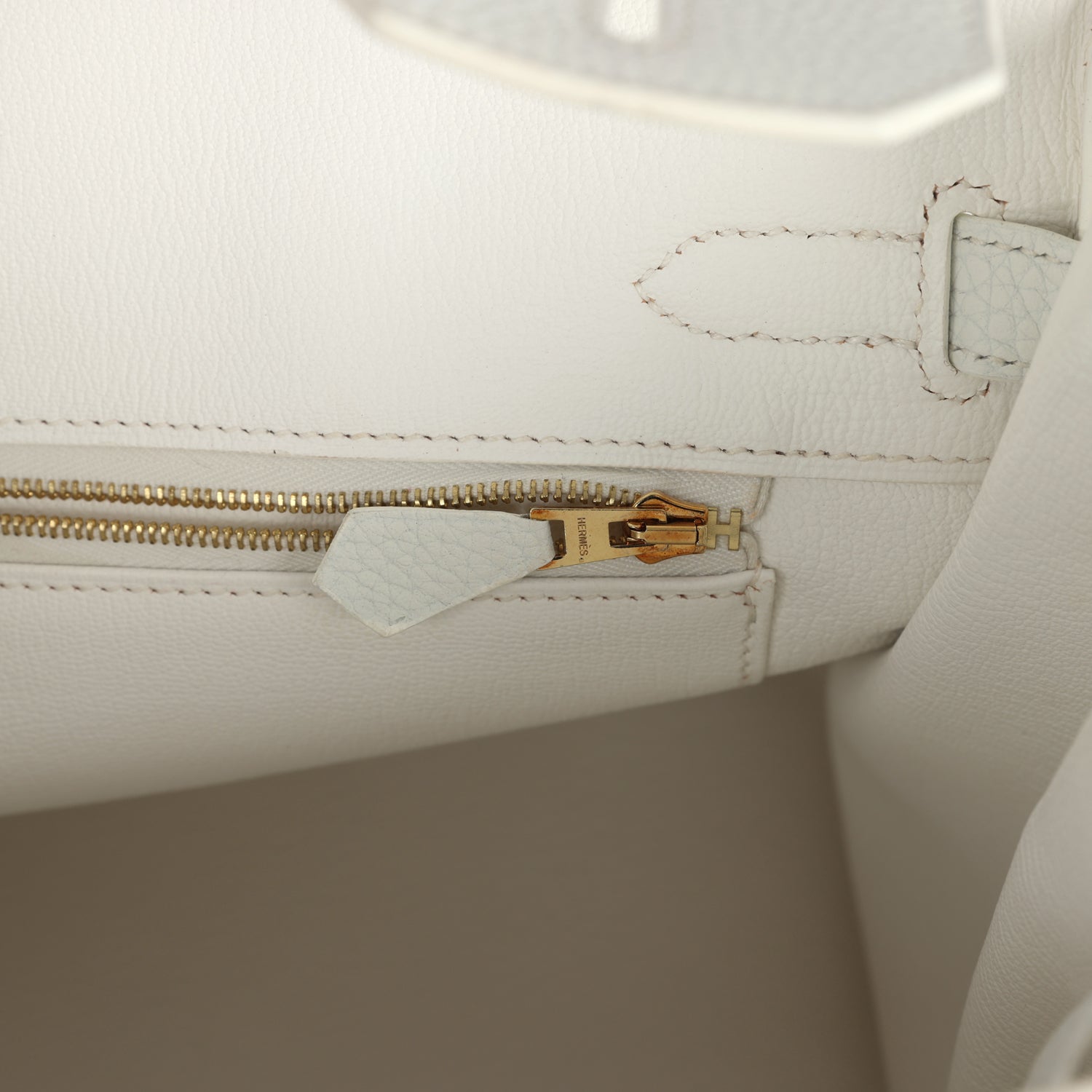 Pre-owned Hermes Birkin 30 White Clemence Gold Hardware