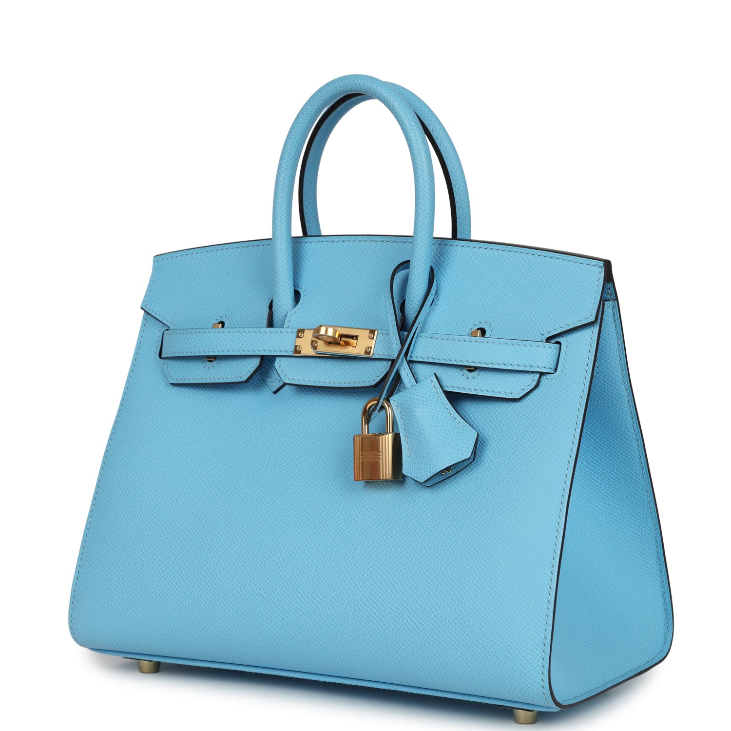 Hermes Birkin Sellier 25 Celeste Epsom Gold Hardware