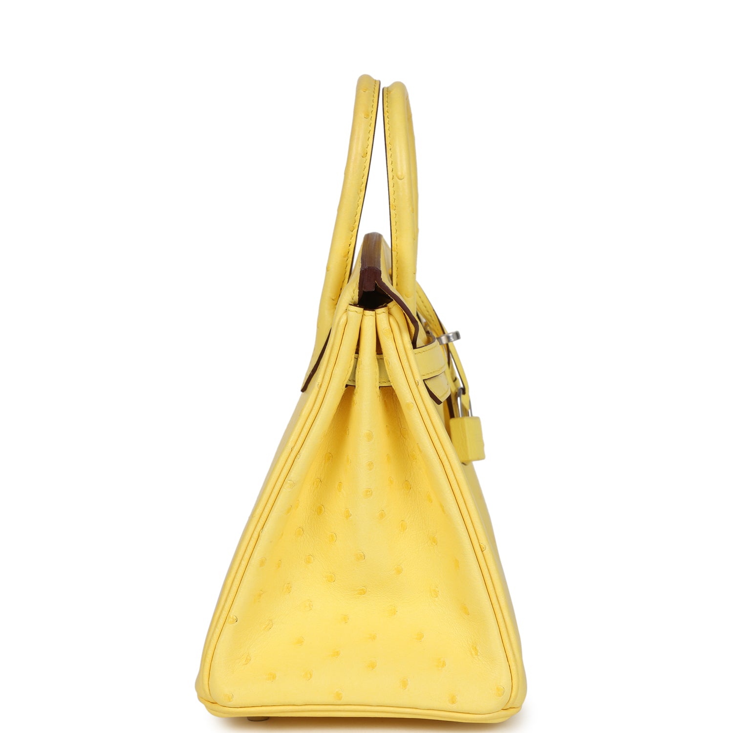 Hermes Birkin 25 Jaune Citron Ostrich Palladium Hardware
