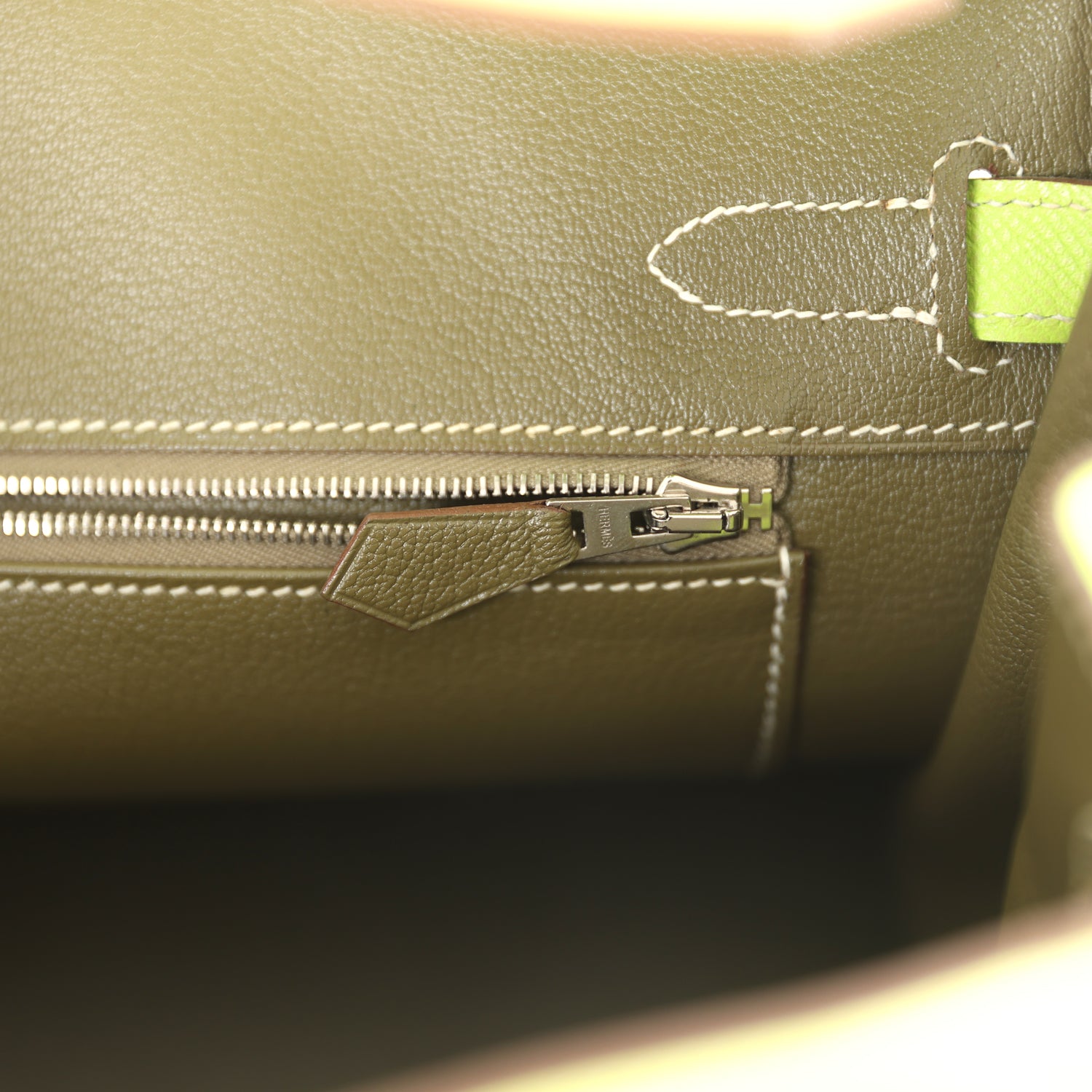 Pre-owned Hermes Birkin 30 Kiwi Candy Epsom Palladium Hardware