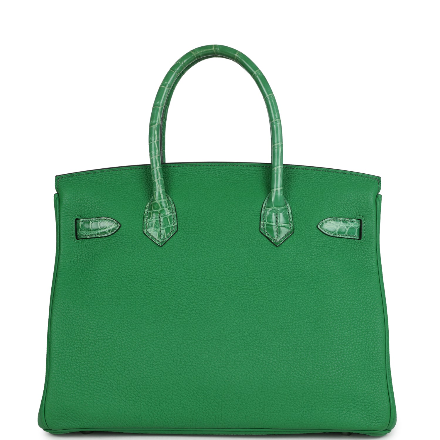 Pre-owned Hermes Birkin 30 Bambou Togo and Shiny Niloticus Crocodile Touch Palladium Hardware