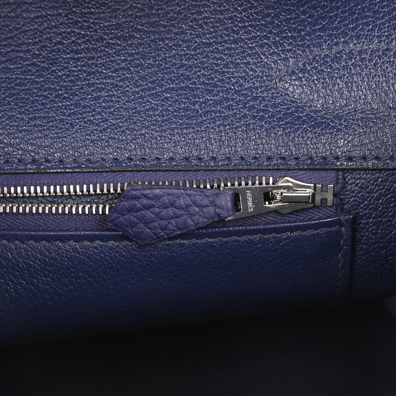 Pre-owned Hermes Birkin 30 Bleu Encre Togo and Shiny Niloticus Crocodile Touch Palladium Hardware