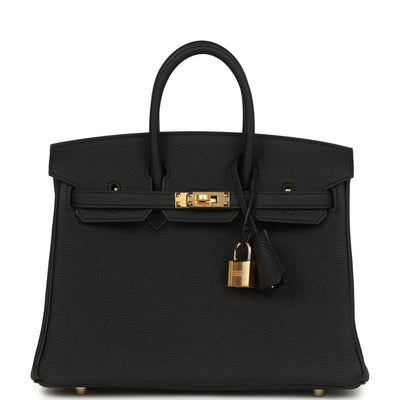 Hermes Birkin 25 Black Togo Gold Hardware