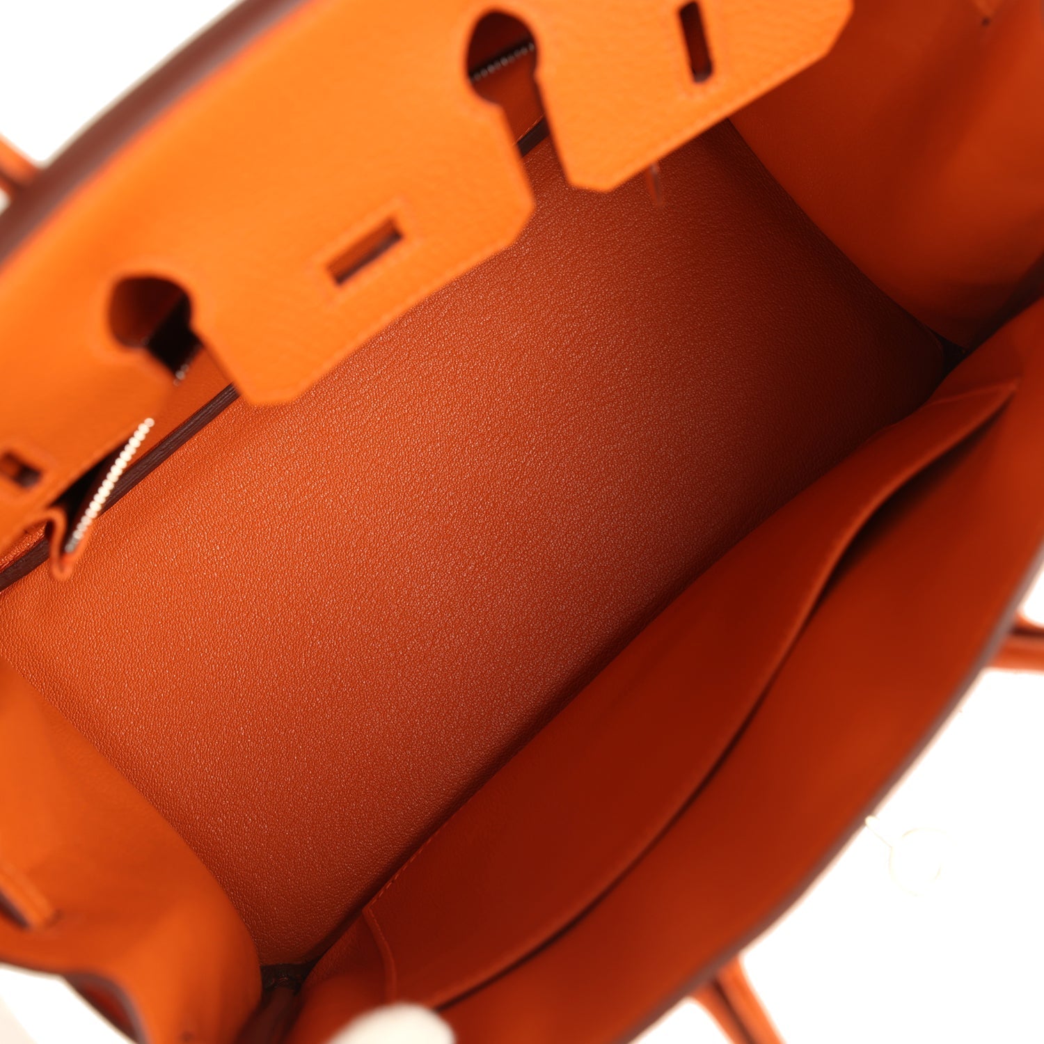 Hermes Birkin 25 Orange Togo Palladium Hardware