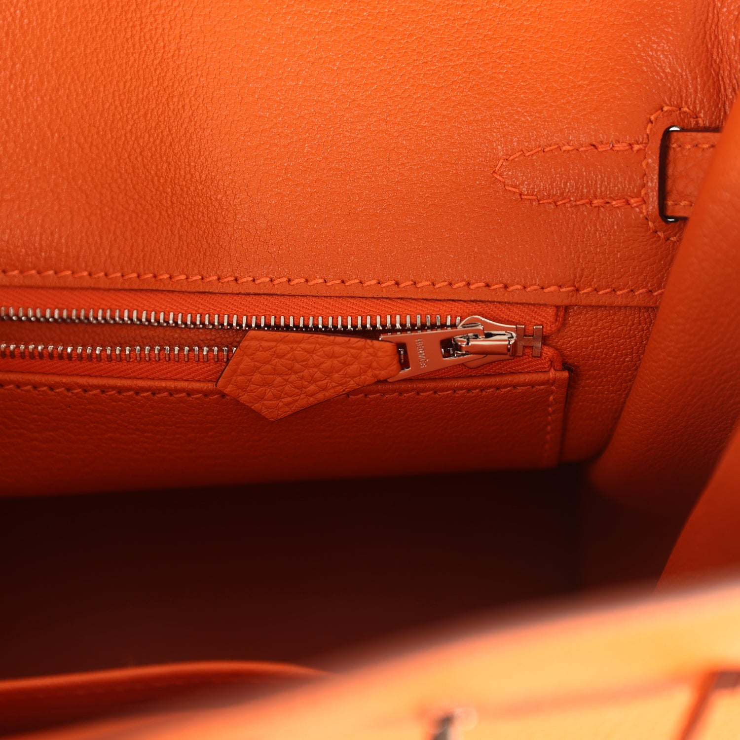 Hermes Birkin 25 Orange Togo Palladium Hardware