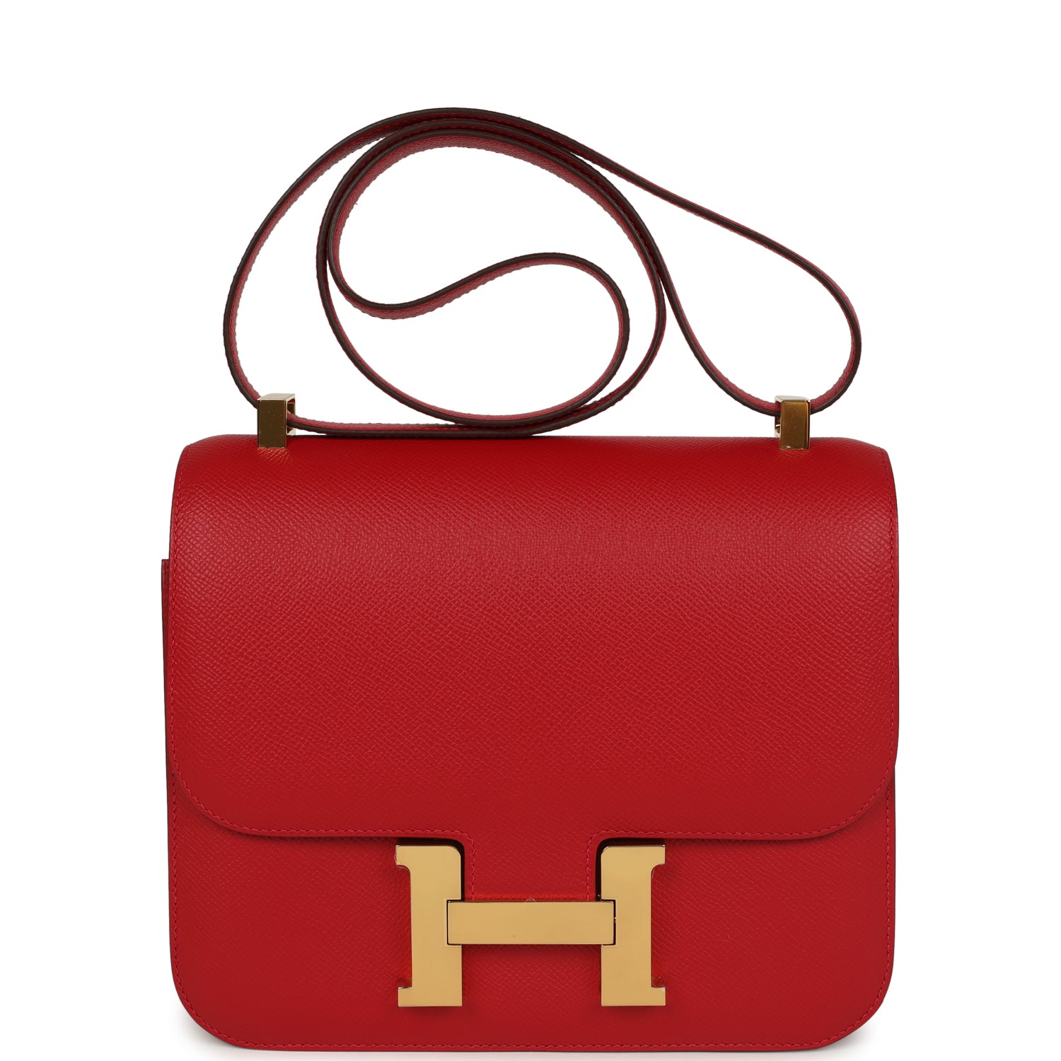 Hermes Constance 24 Rouge Casaque Epsom Gold Hardware