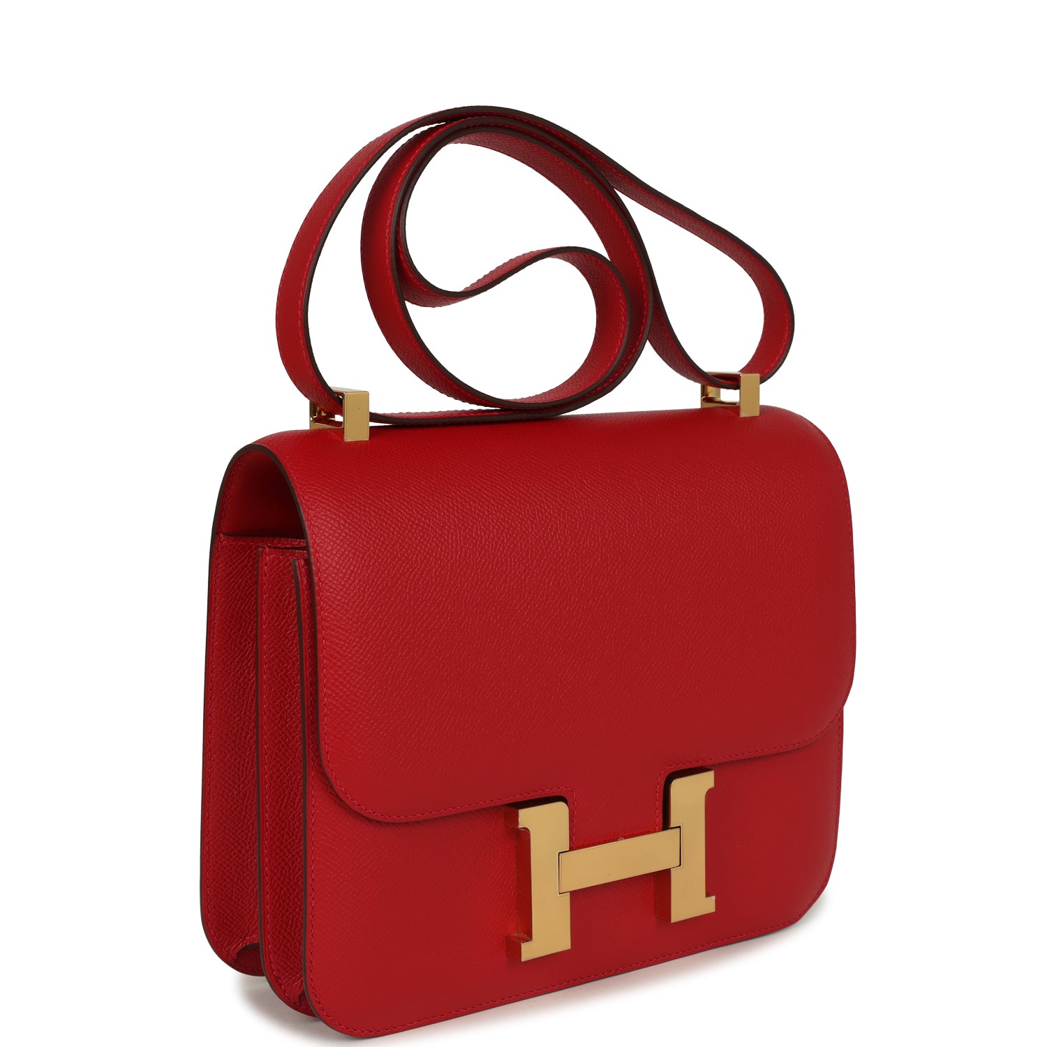 Hermes Constance 24 Rouge Casaque Epsom Gold Hardware