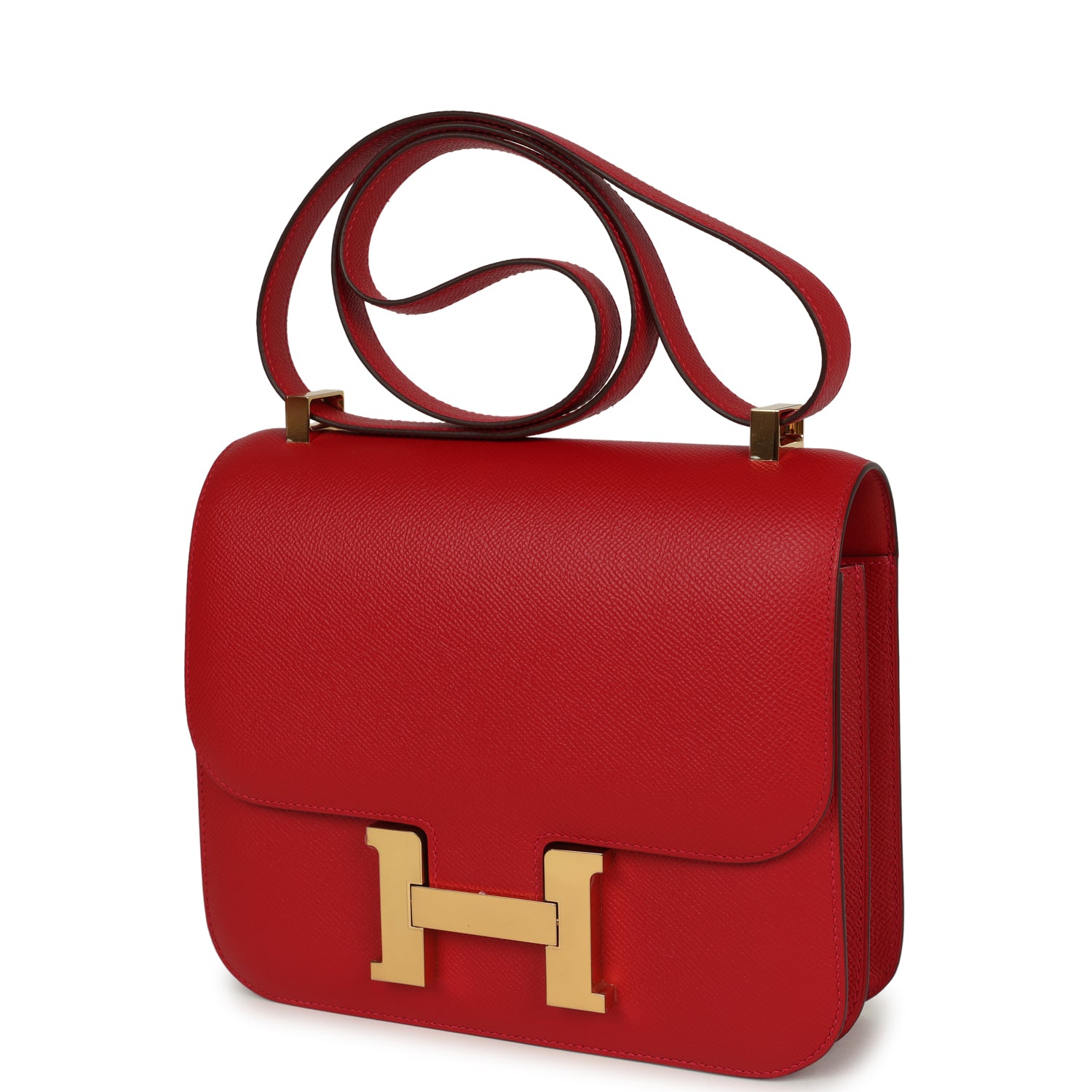 Hermes Constance 24 Rouge Casaque Epsom Gold Hardware