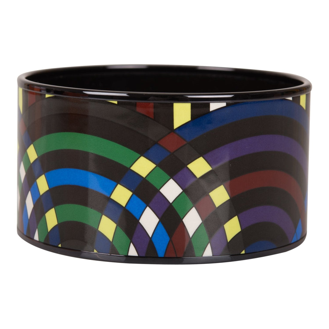 Hermes "Multicolor Circles" Extra Wide Printed Enamel Bracelet PM (65)