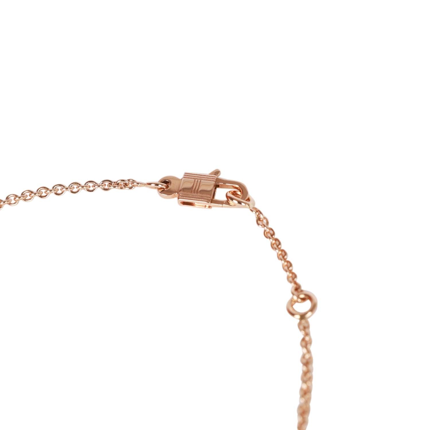 Hermes Amulettes Cadenas Pendant Necklace Diamonds & 18k Rose Gold