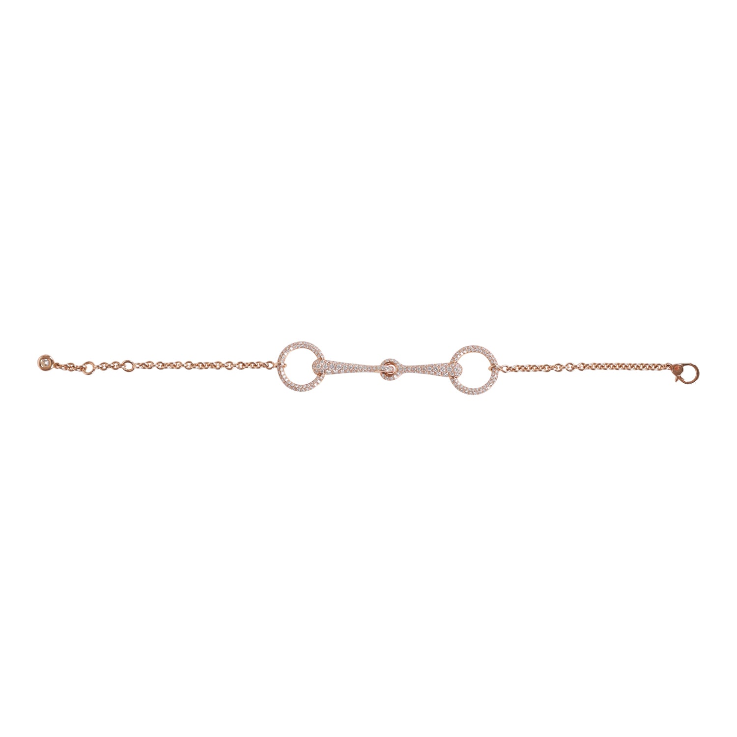 Hermes Filet d'Or Very Small Bracelet Diamonds and 18k Rose Gold Diamond
