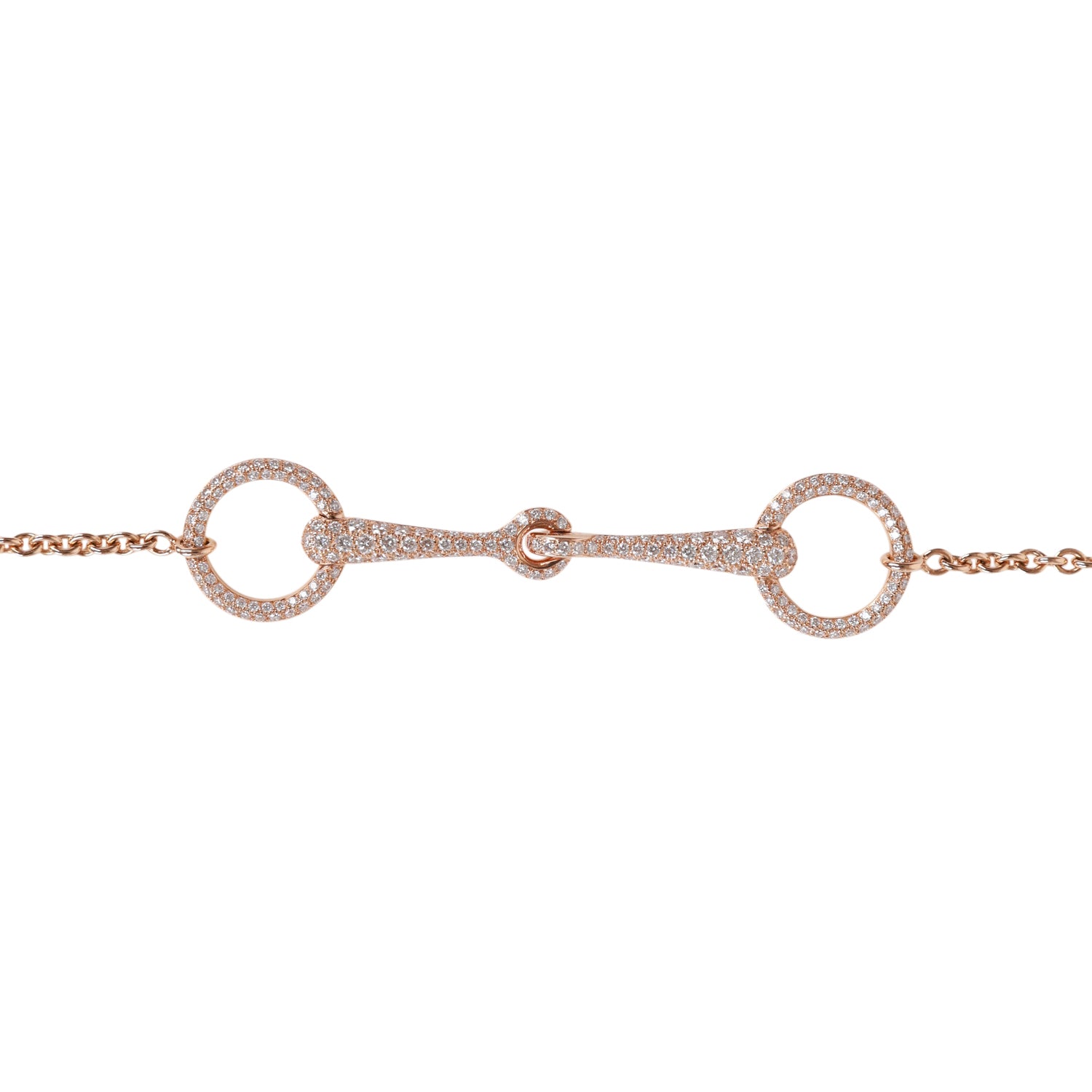 Hermes Filet d'Or Very Small Bracelet Diamonds and 18k Rose Gold Diamond