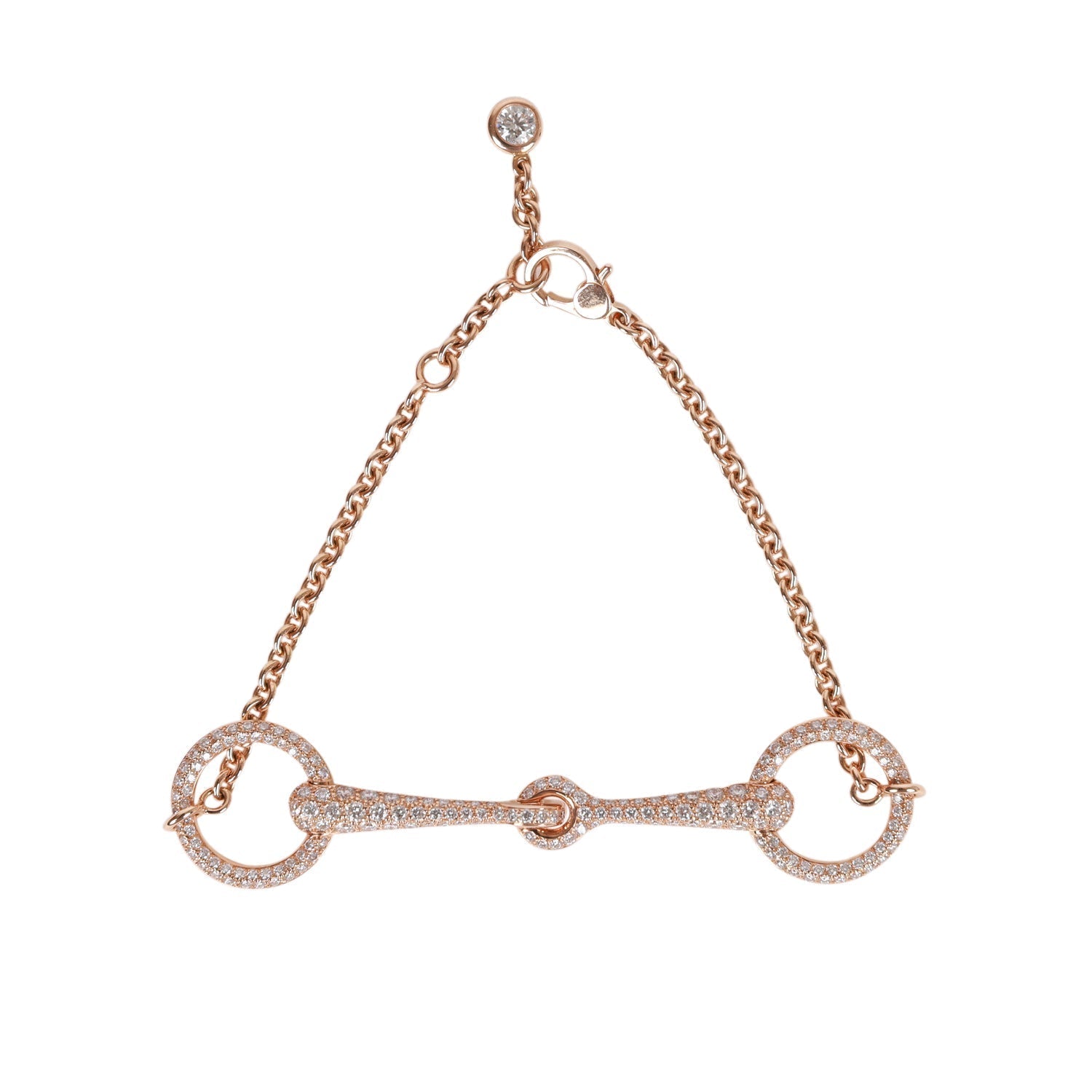 Hermes Filet d'Or Very Small Bracelet Diamonds and 18k Rose Gold Diamond