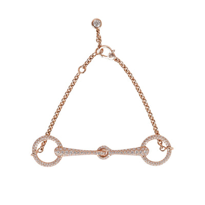 Hermes Filet d'Or Very Small Bracelet Diamonds and 18k Rose Gold Diamond