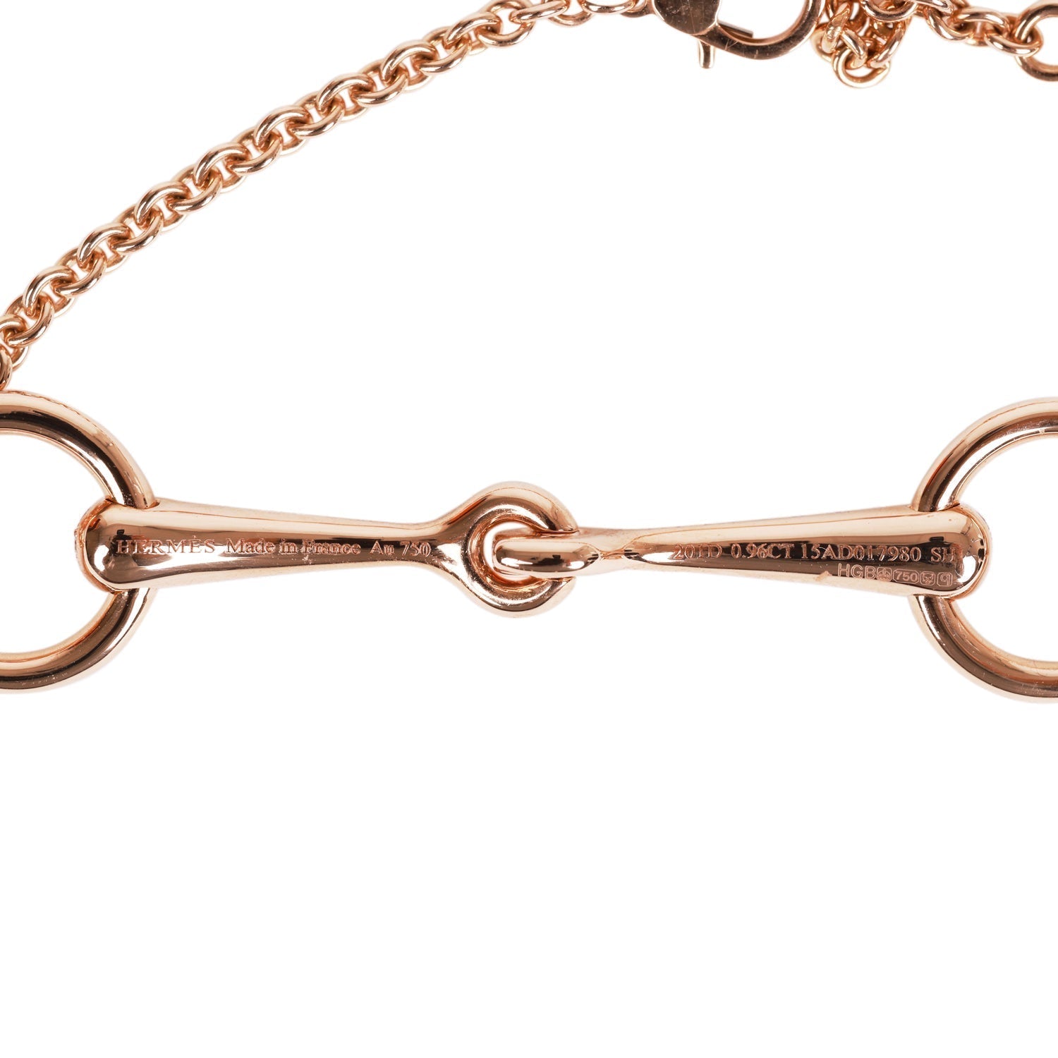 Hermes Filet d'Or Very Small Bracelet Diamonds and 18k Rose Gold Diamond
