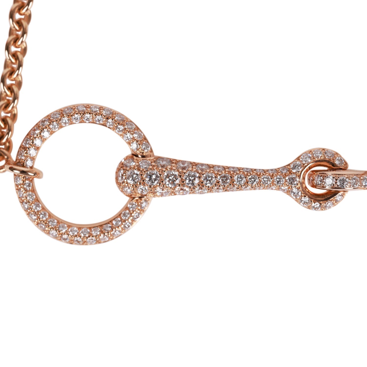 Hermes Filet d'Or Very Small Bracelet Diamonds and 18k Rose Gold Diamond