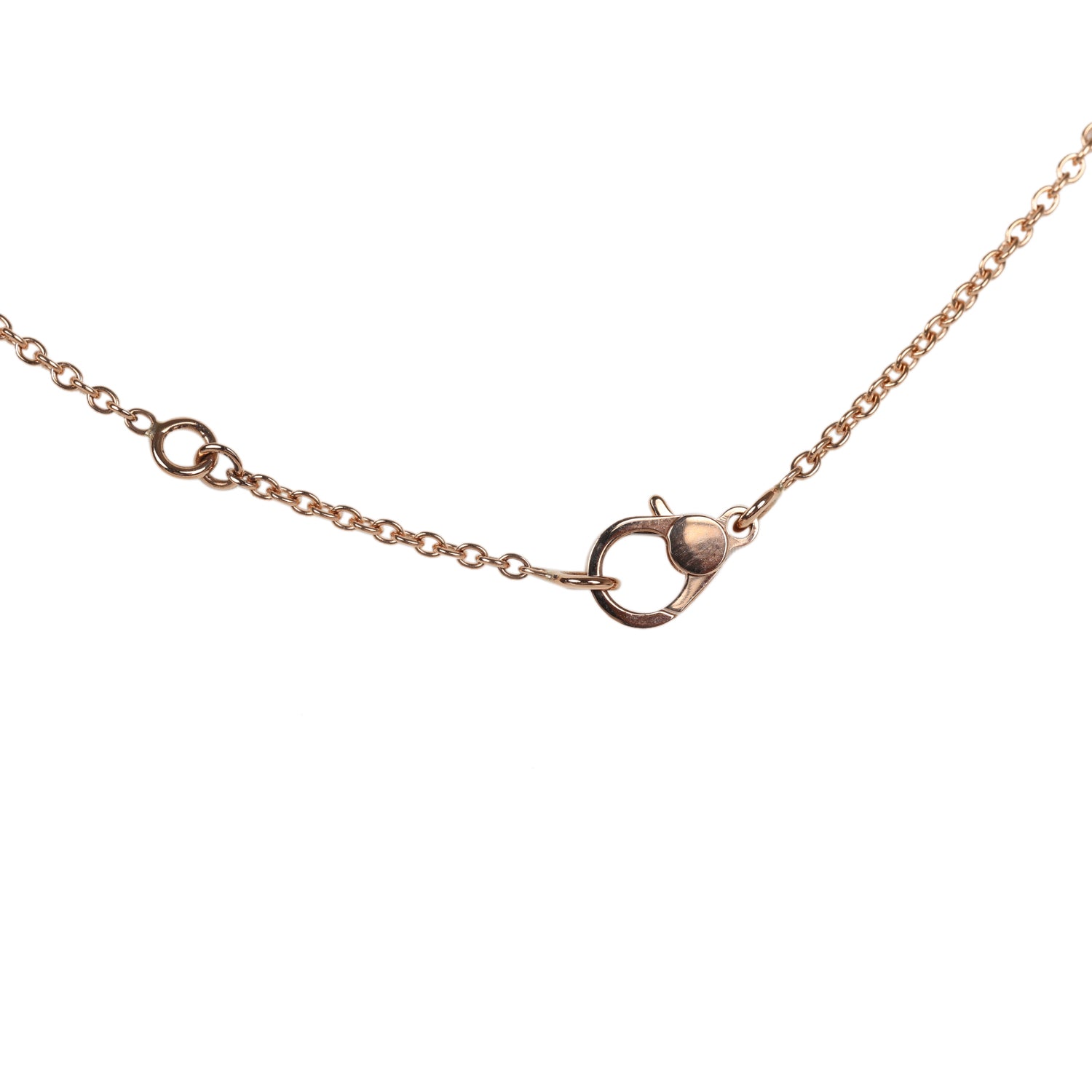 Hermes San Coloris White Diamond Finesse Pendant Necklace 18K Rose Gold