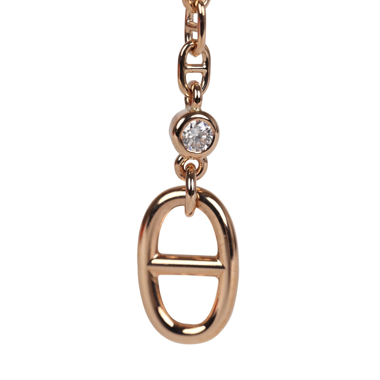 Hermes Chaine D'Ancre Chaos Earrings Rose Gold Hardware & Diamonds