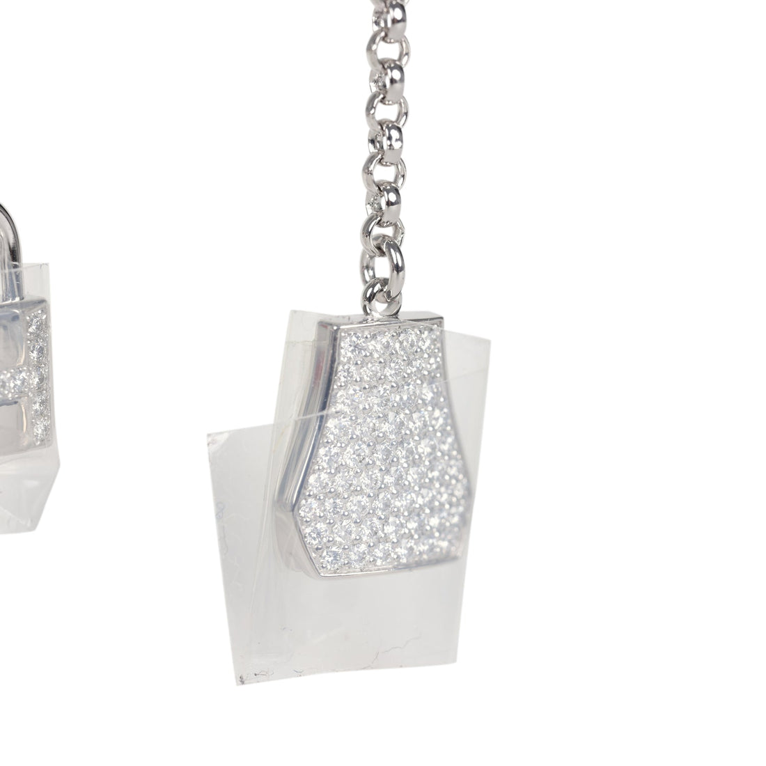 Hermes Kelly Clochette Earrings Diamonds and White Gold Hardware