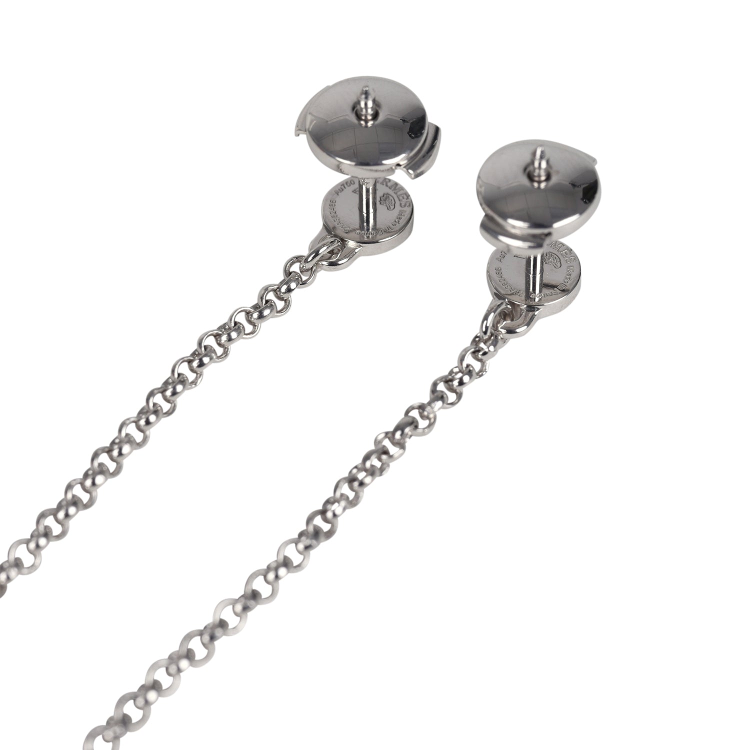 Hermes Kelly Clochette Earrings Diamonds and White Gold Hardware