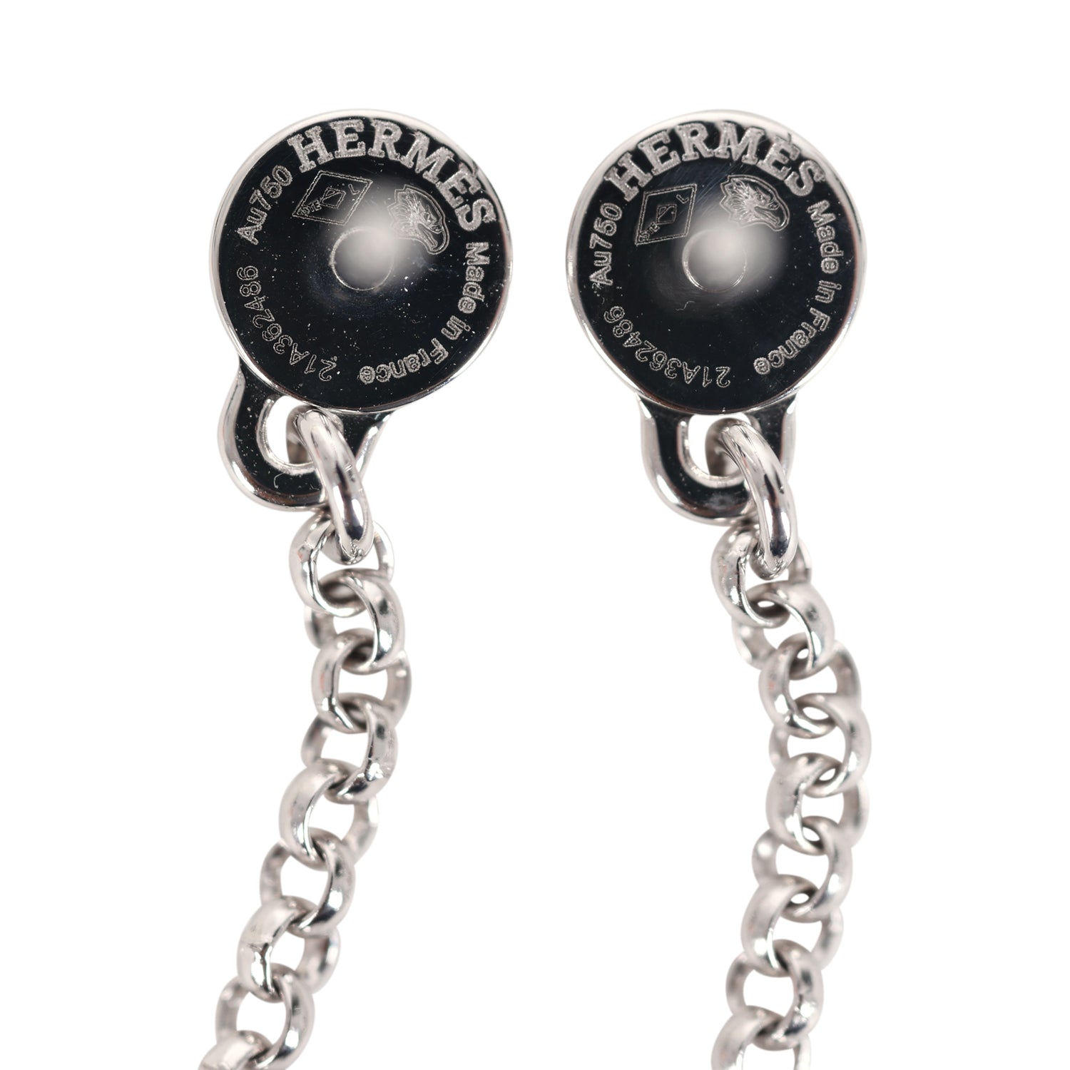 Hermes Kelly Clochette Earrings Diamonds and White Gold Hardware