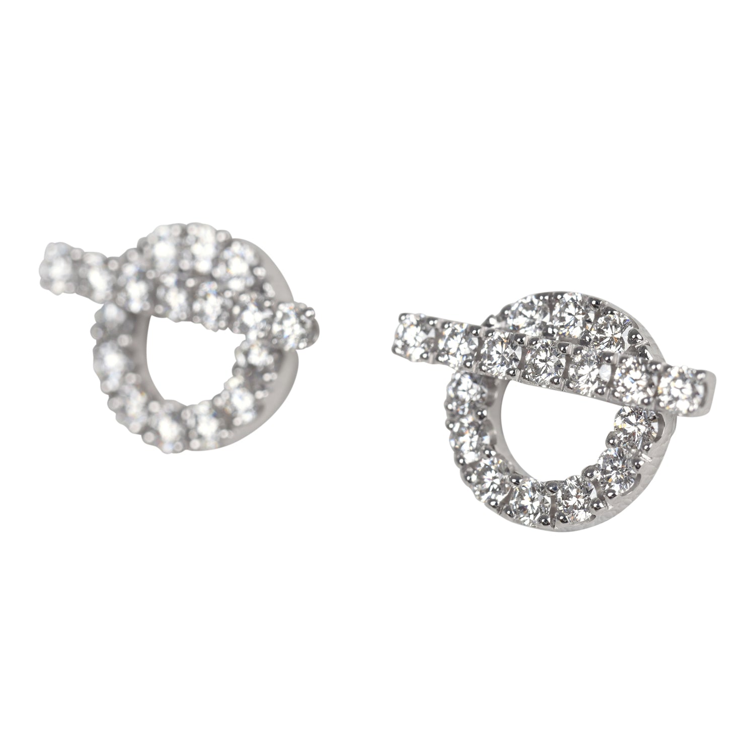 Hermes Finesse Earrings Diamonds and 18K White Gold Hardware