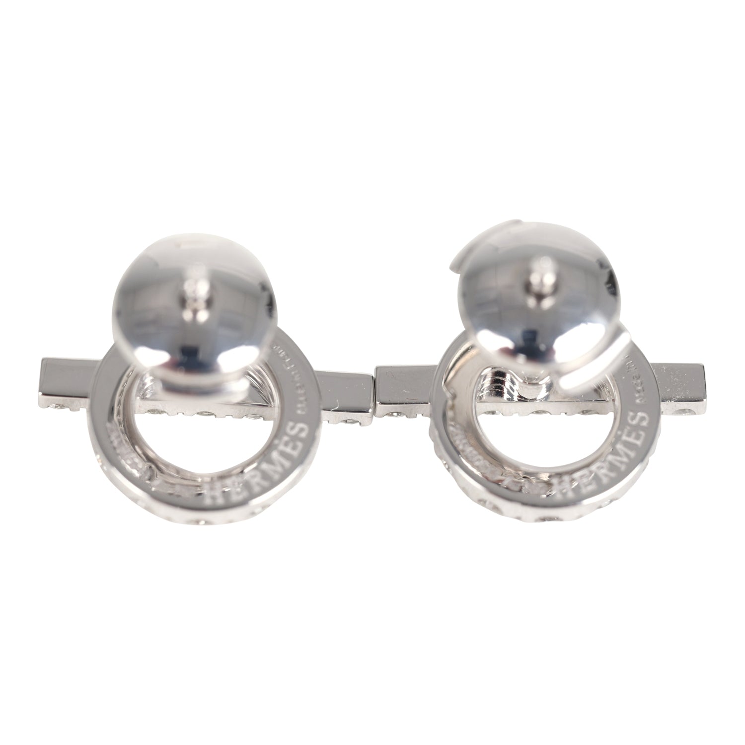 Hermes Finesse Earrings Diamonds and 18K White Gold Hardware