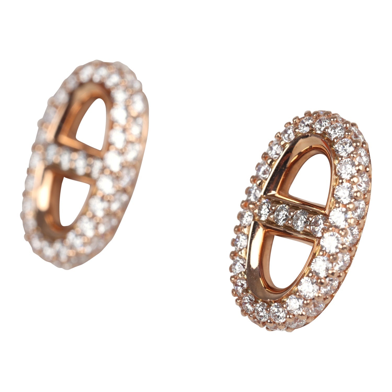 Hermes Farandole Earrings Diamonds and 18K Rose Gold Hardware