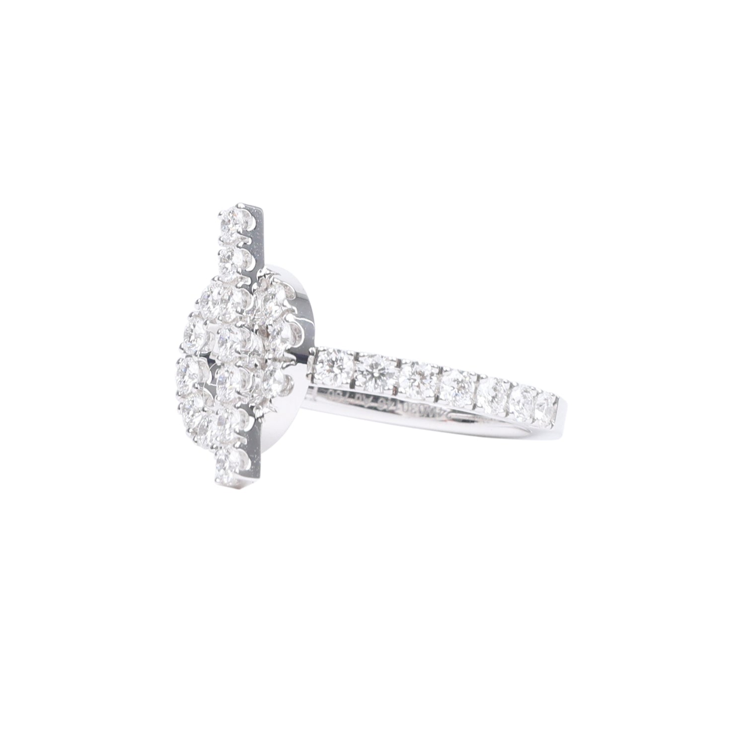 Hermes Finesse Ring Diamonds and 18K White Gold Hardware