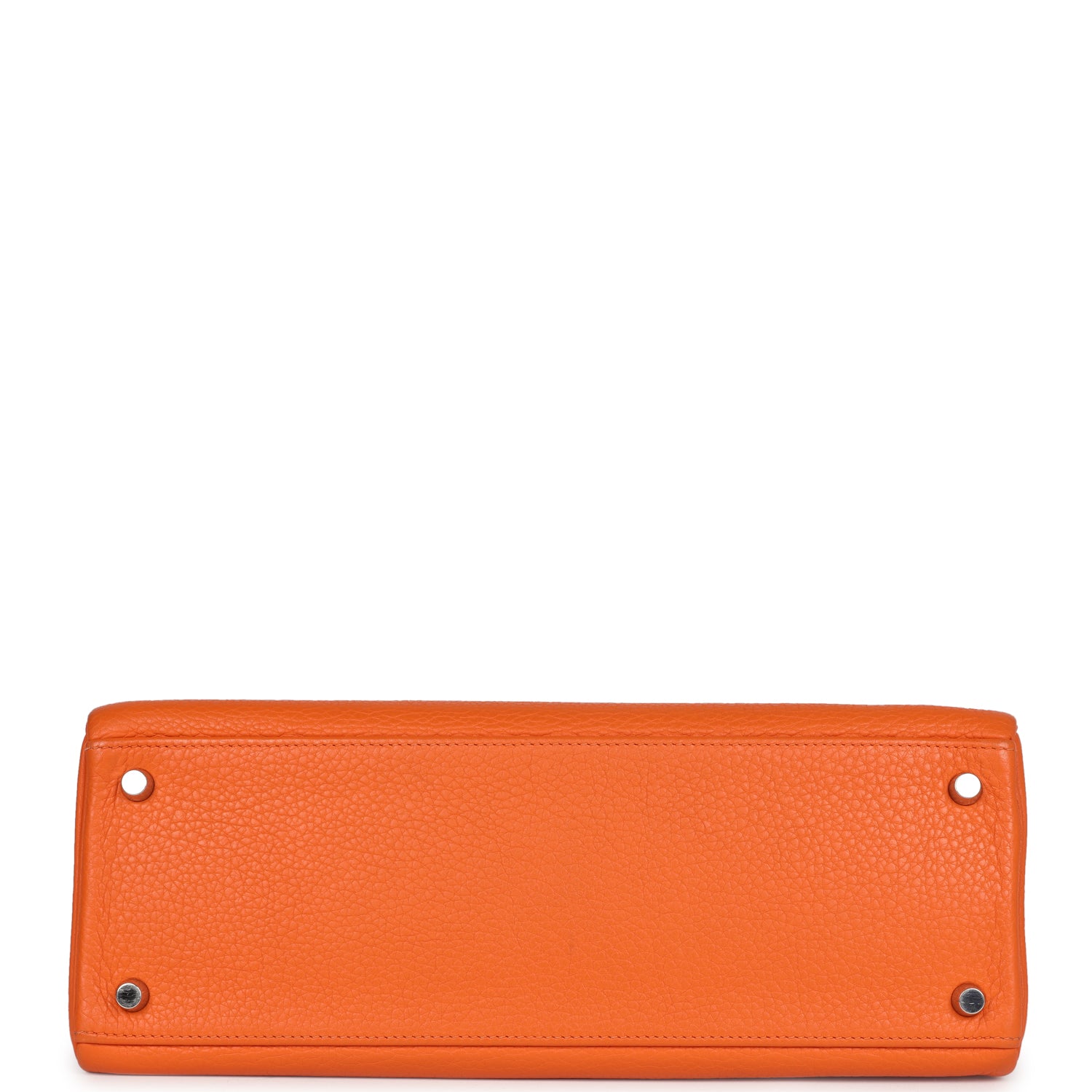 Pre-owned Hermes Kelly Retourne 35 Orange Togo Palladium Hardware