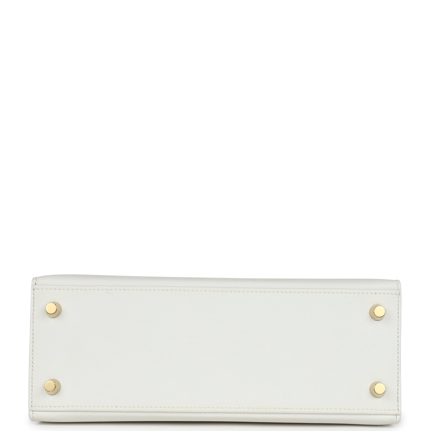 Hermes Special Order (HSS) Kelly Sellier 25 White and Vert Cypress Epsom Brushed Gold Hardware