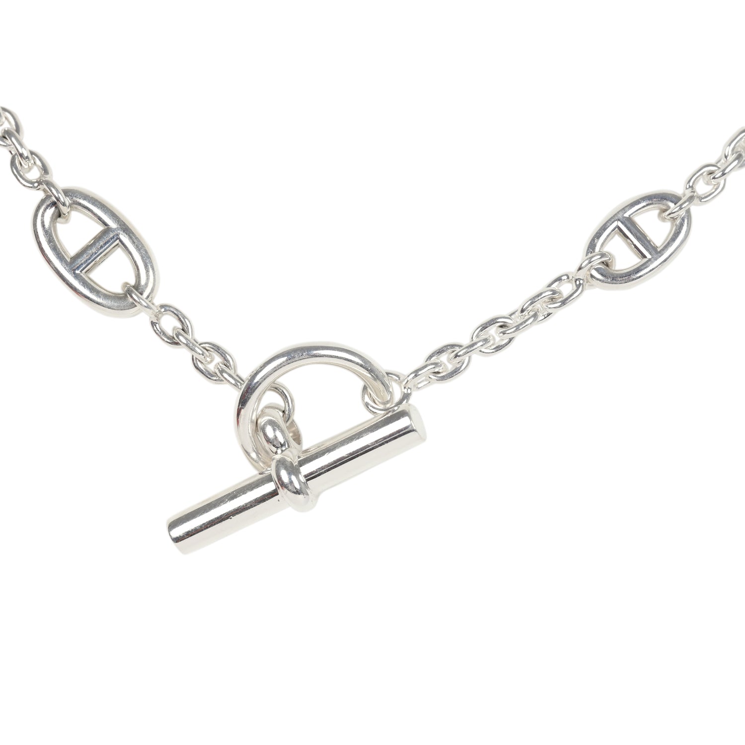 Pre-owned Hermes Farandole Rope Necklace 120 cm Sterling Silver Hardware