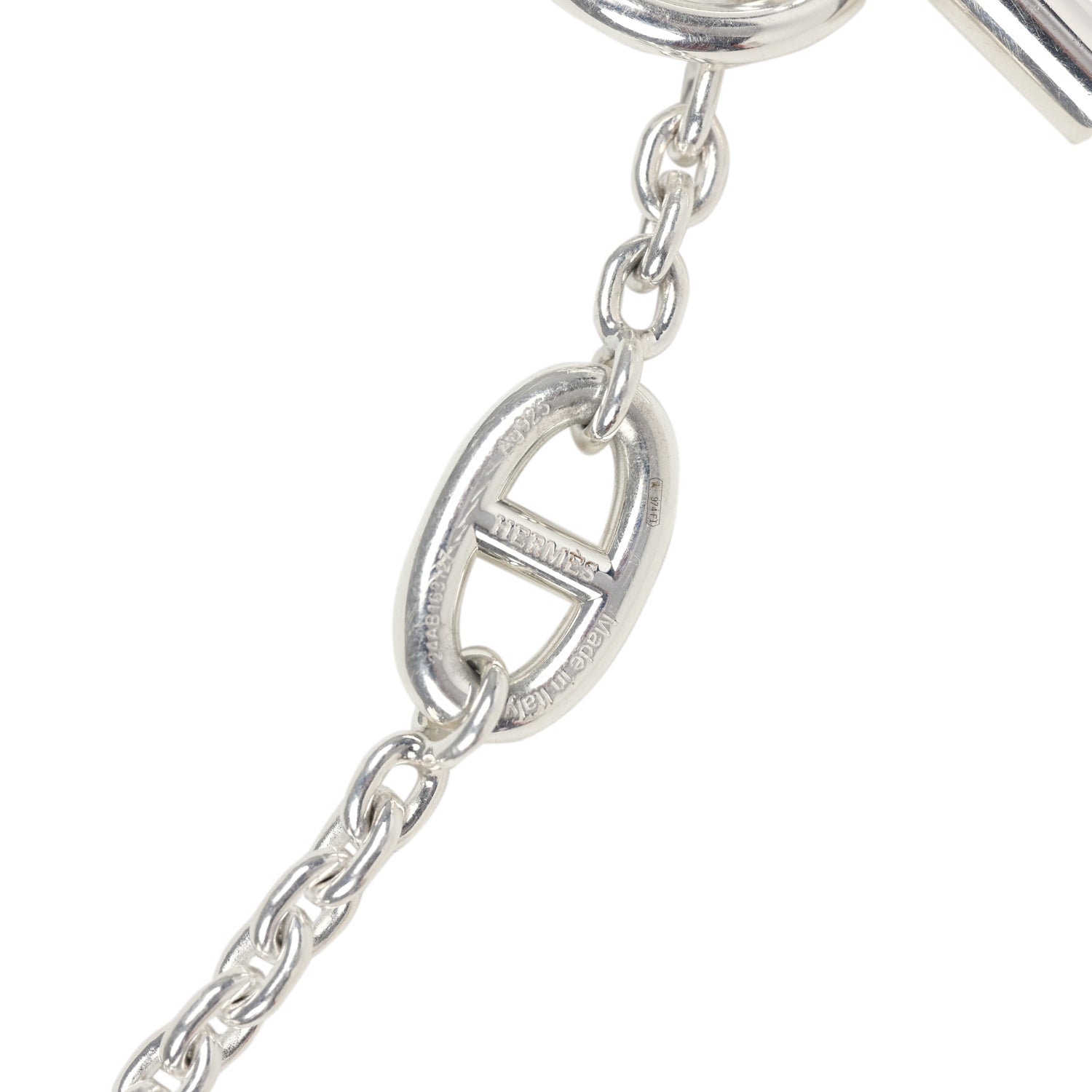 Pre-owned Hermes Farandole Rope Necklace 120 cm Sterling Silver Hardware