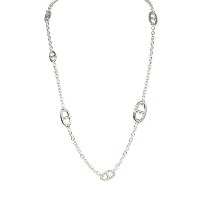 Hermes Farandole Rope Necklace 80cm Sterling Silver Hardware