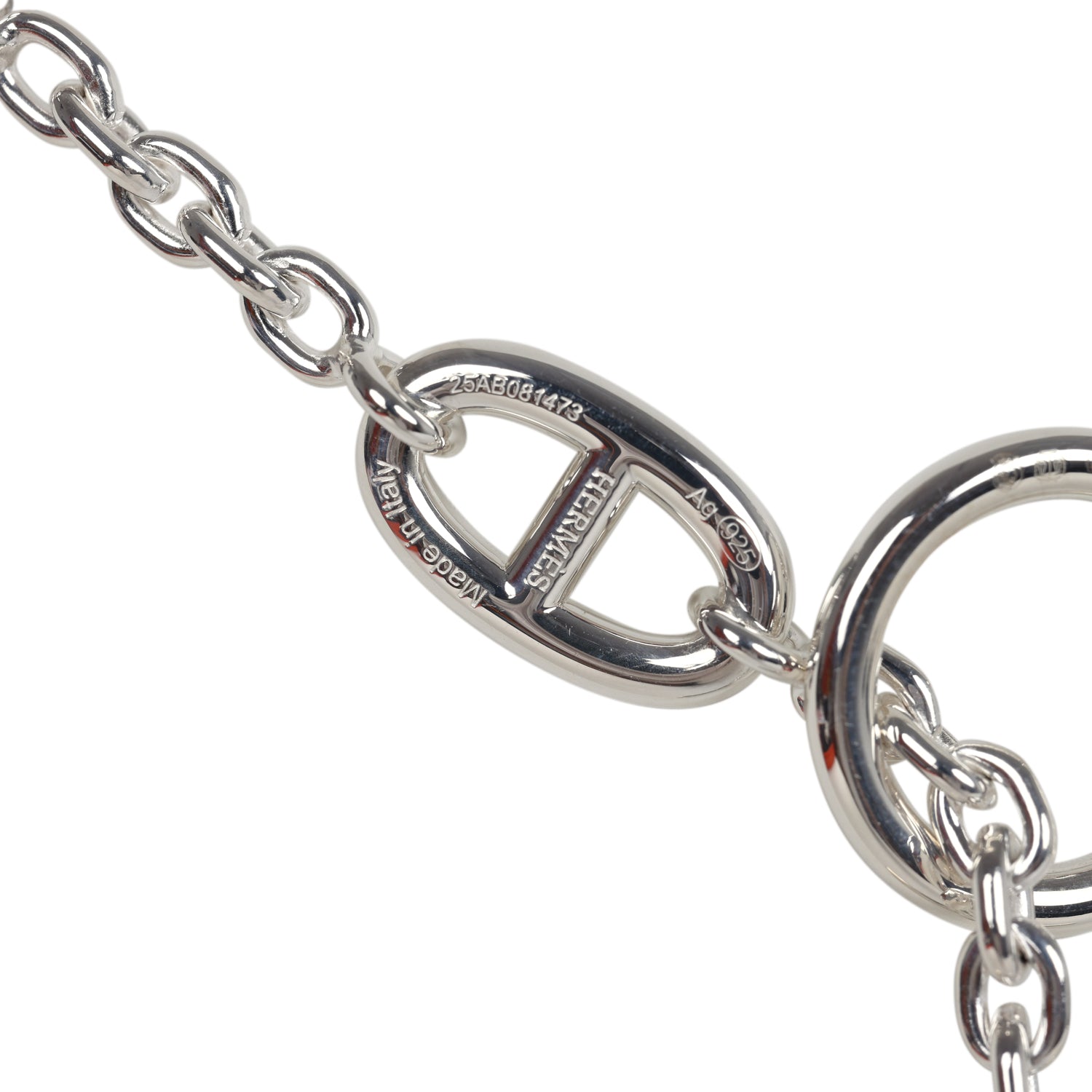 Hermes Farandole Rope Necklace 80cm Sterling Silver Hardware