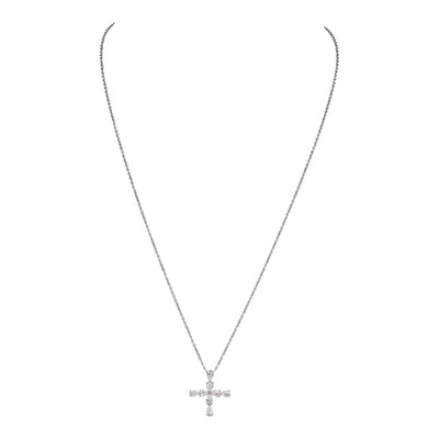 Harry Winston Symbols Cross Pendant Pear Shaped Diamonds Platinum